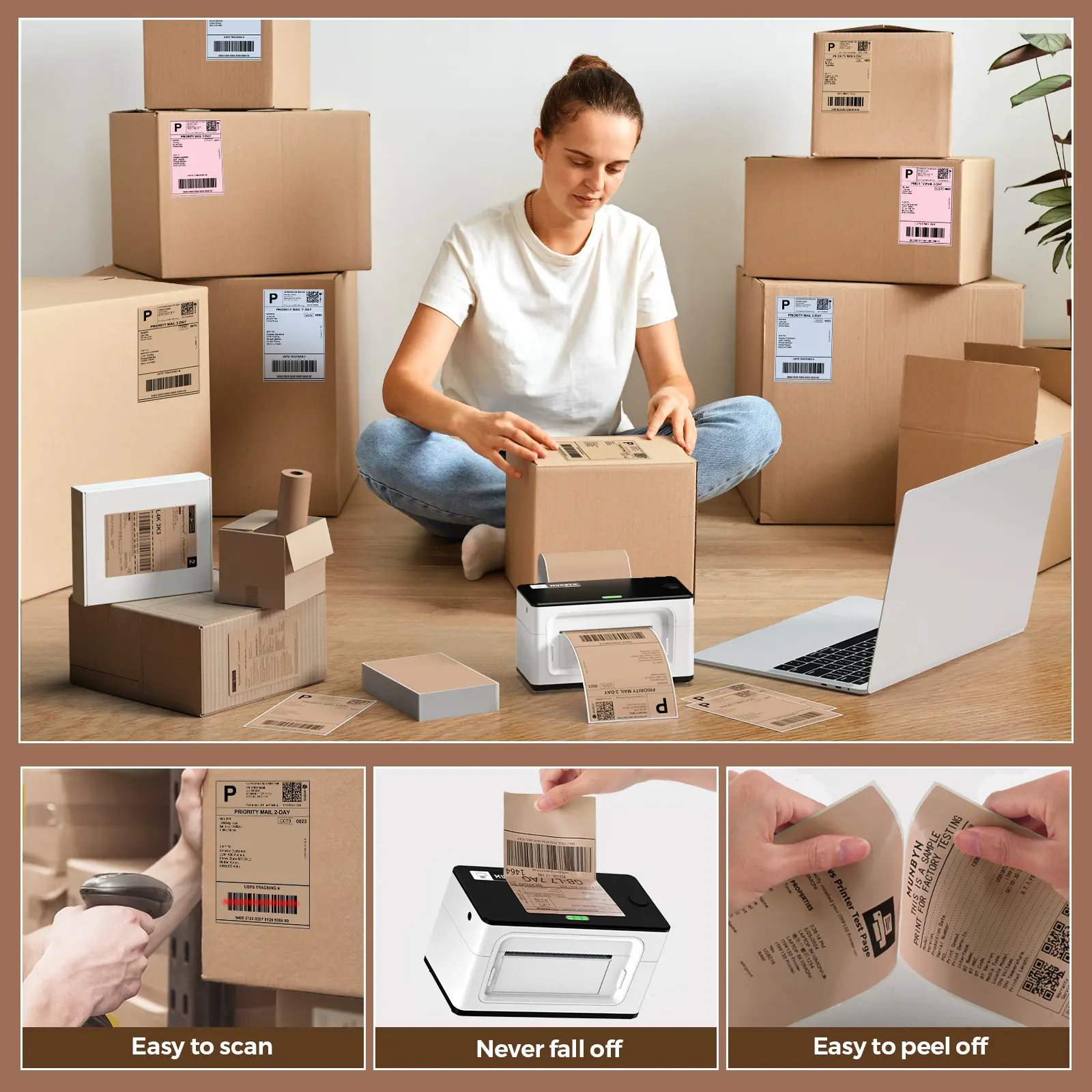 4" x 6" Fan-Fold Labels (Brown) - Image 4